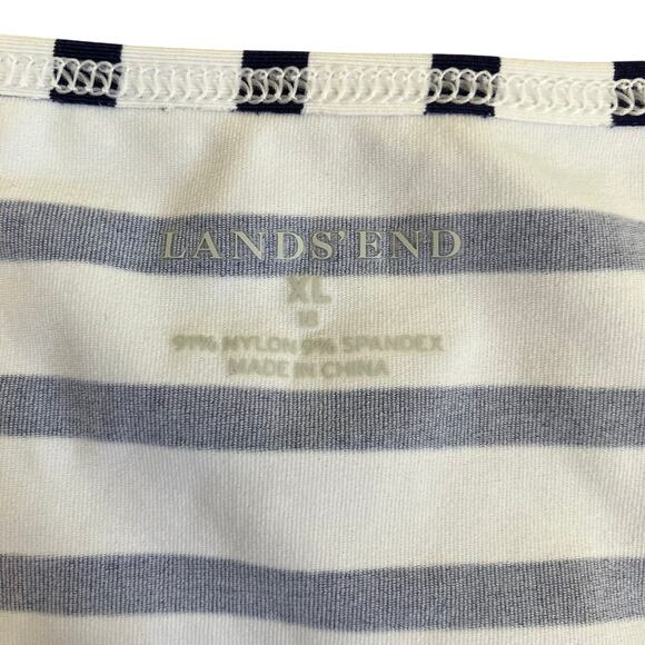 Lands’ End Womens Sz XL Nautical Striped Long Sleeve Rash Guard Top Nylon - Picture 9 of 15